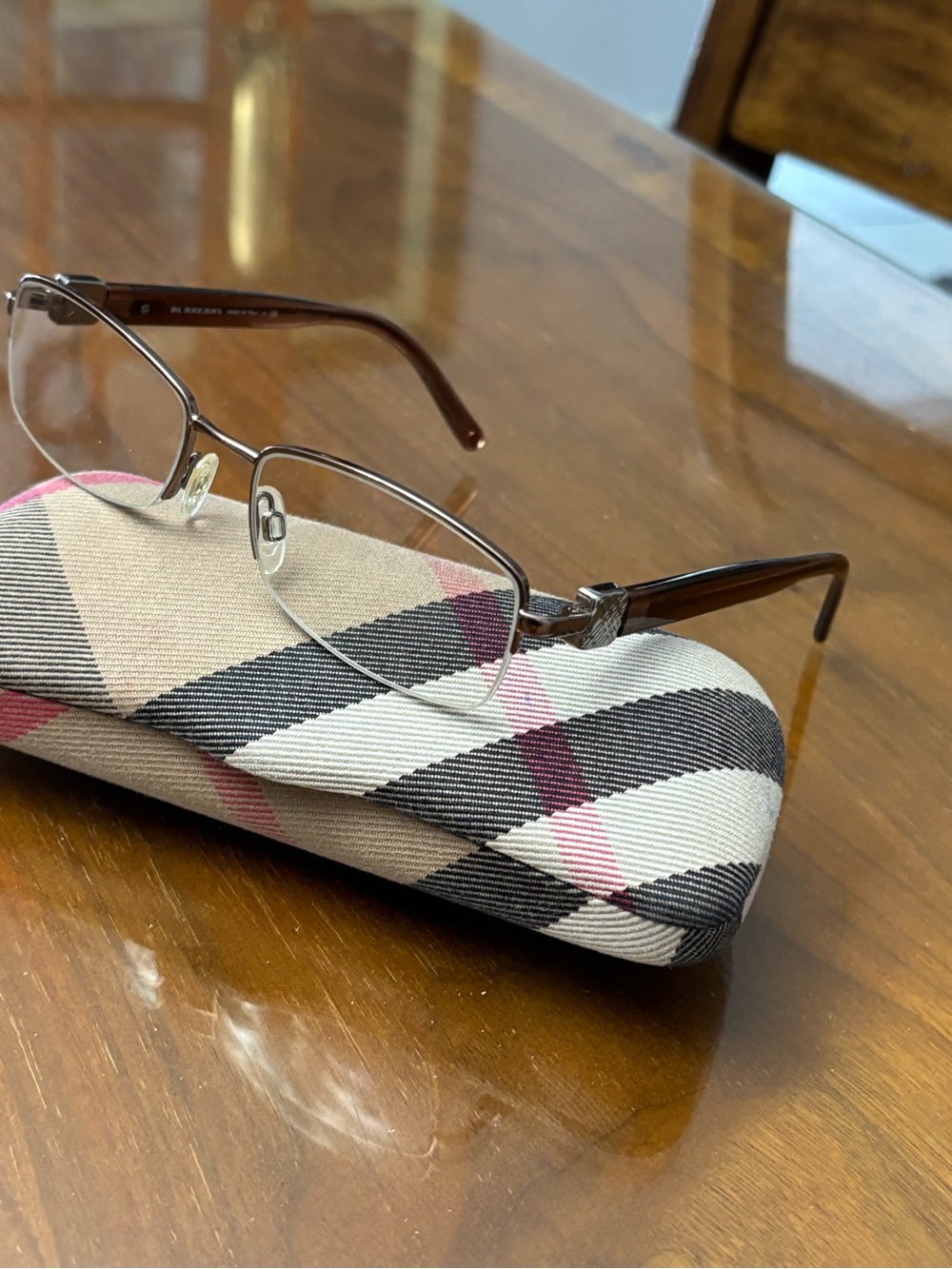 Burberry Brown Semi-Rimless Glasses